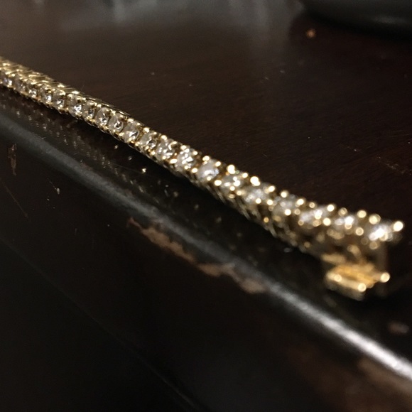 14k yellow gold diamond tennis bracelet 5ct - Picture 7 of 8
